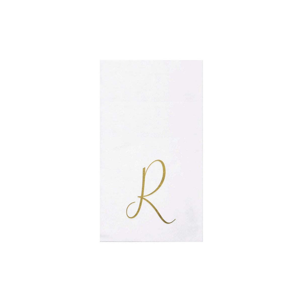 Papersoft Napkins Gold Monogram Guest Towels - R (Pack of 20)