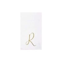 Papersoft Napkins Gold Monogram Guest Towels - R (Pack of 20)