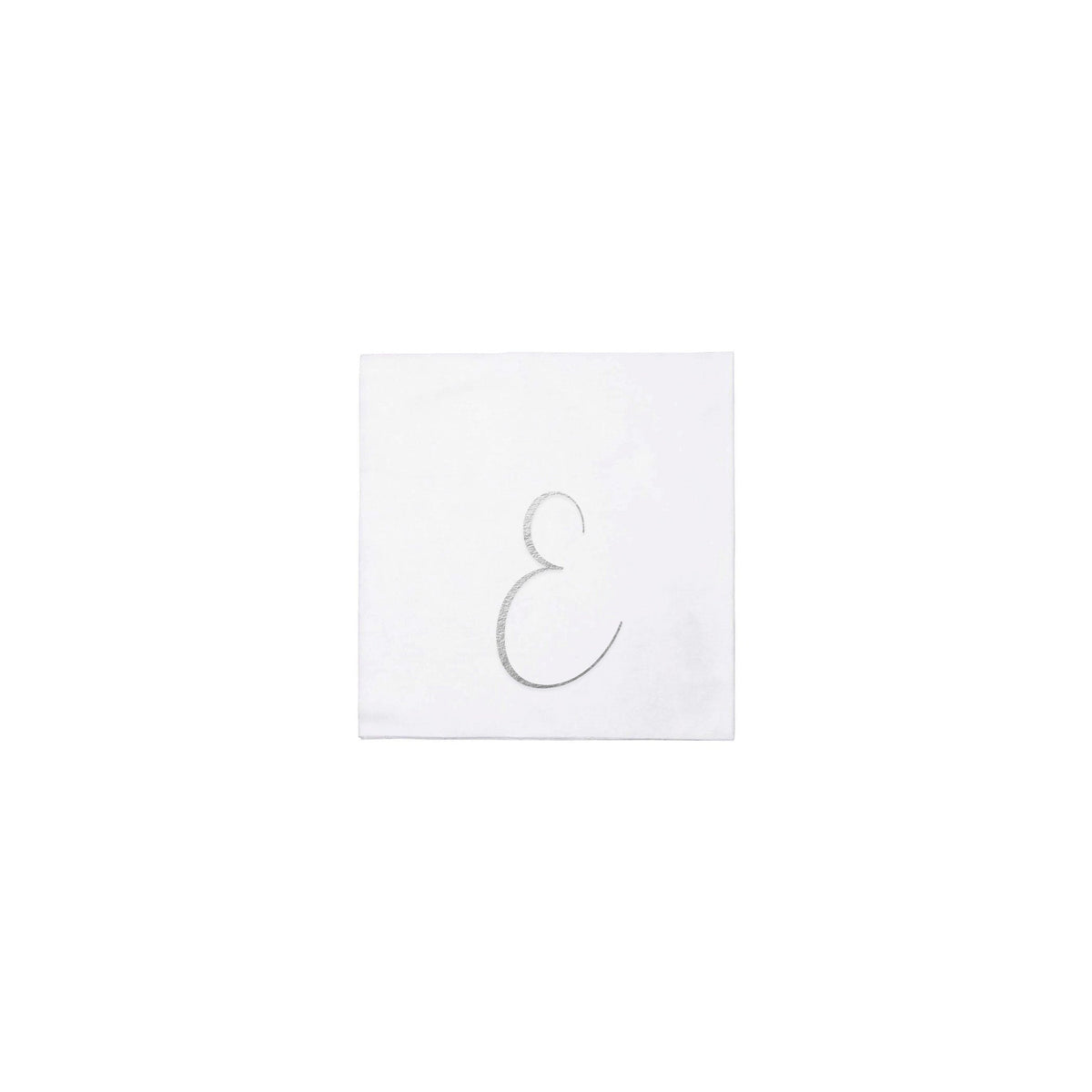 Papersoft Napkins Monogram Cockail Napkins Pack of 20 - E Silver