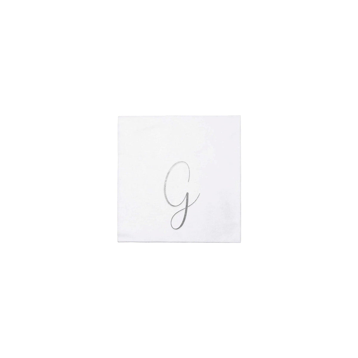 Papersoft Napkins Monogram Cockail Napkins Pack of 20 - G Silver