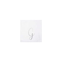 Papersoft Napkins Monogram Cockail Napkins Pack of 20 - G Silver