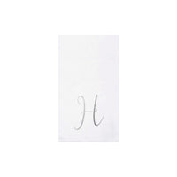 Papersoft Napkins Monogram Guest Towels Pack of 20 - H Silver