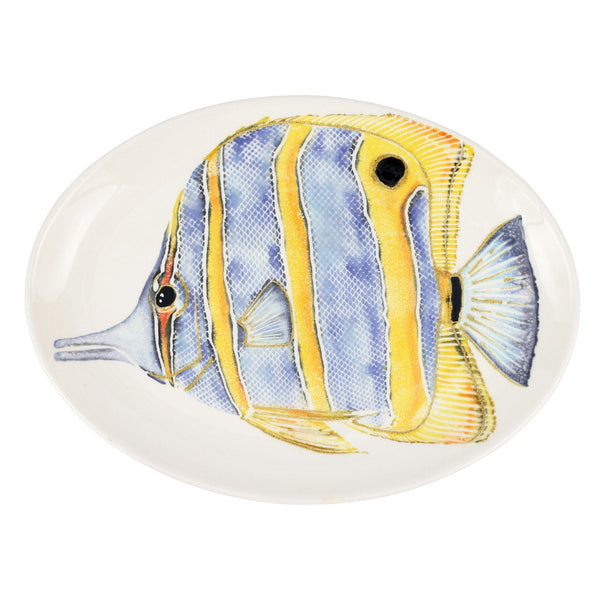 Reef Butterfly Fish Oval Platter