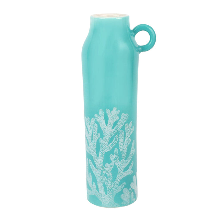 Reef Medium Aqua Tall Handled Vase