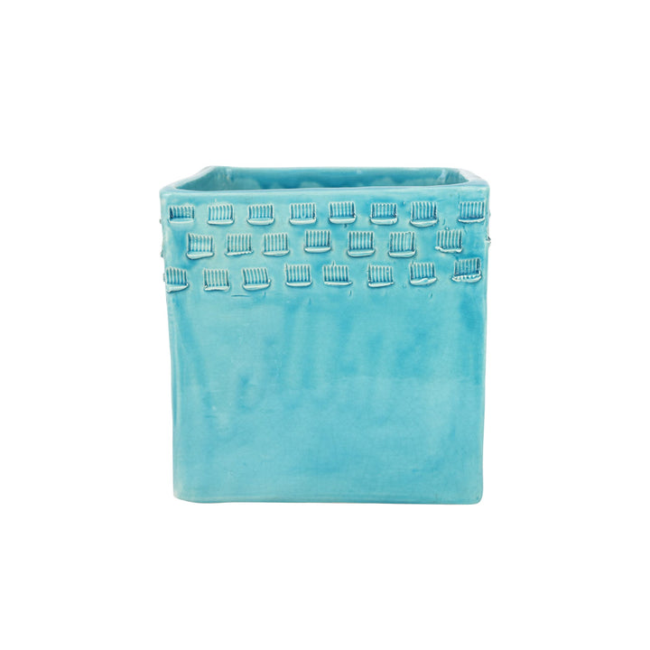 Rustic Garden Turquoise Medium Planter