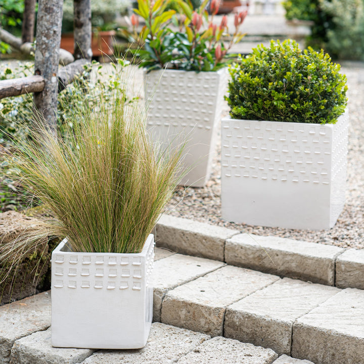 Rustic Garden Ivory Tall Planter