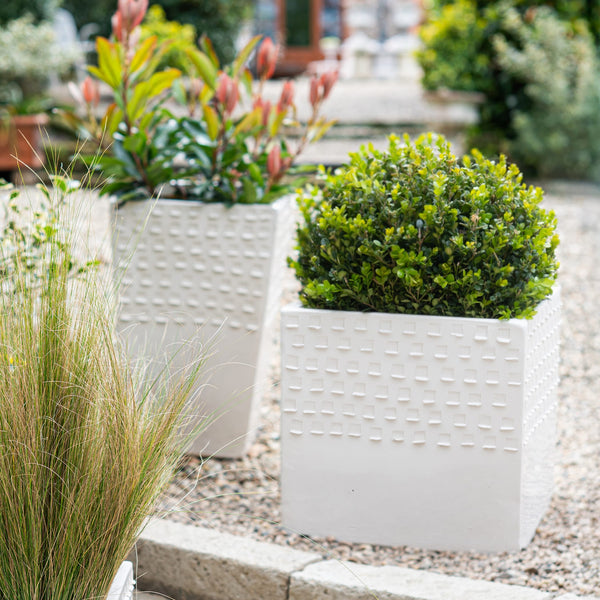 Rustic Garden Ivory Tall Planter