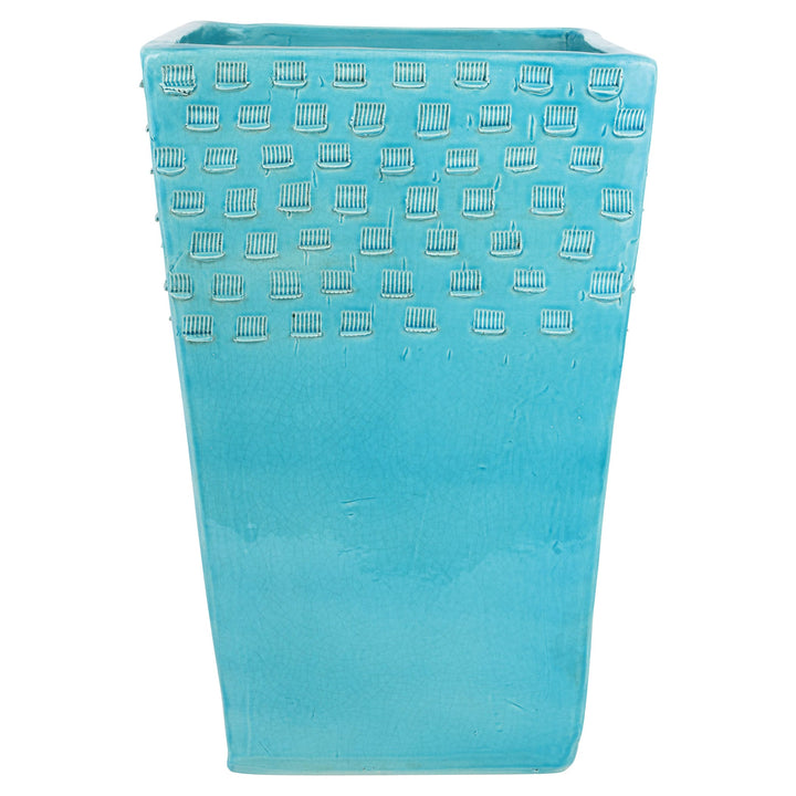 Rustic Garden Turquoise Tall Planter