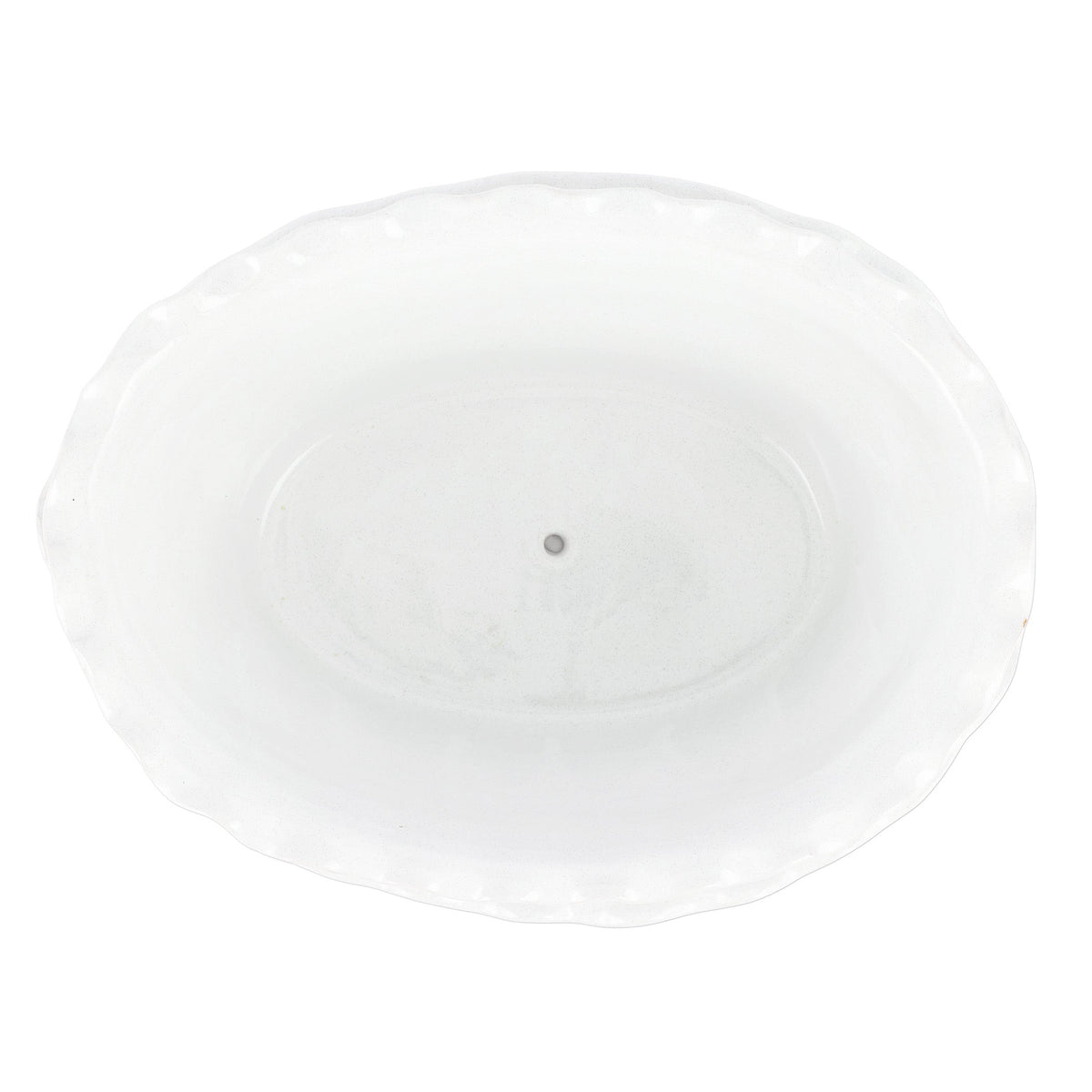 Rustic Garden White Ruffle Oval Planter