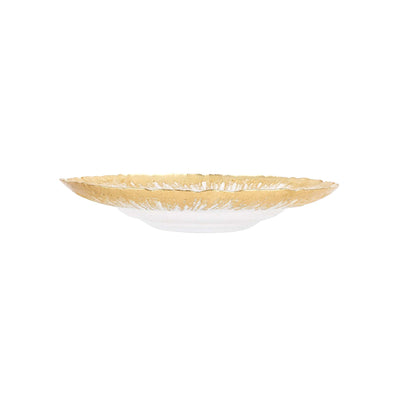 Rufolo Glass Gold Brushstroke Medium Shallow Bowl