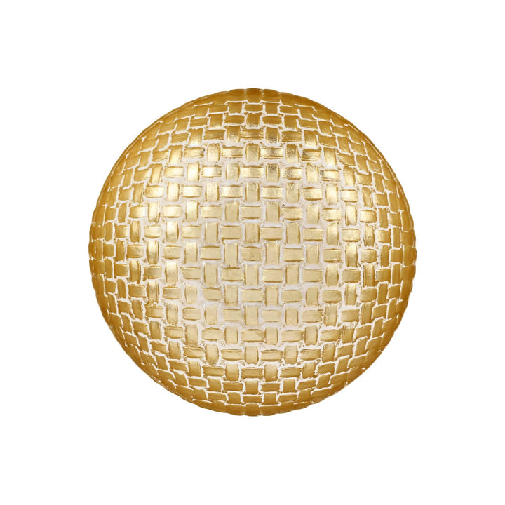 Rufolo Glass Gold Basketweave Small Serving Bowl