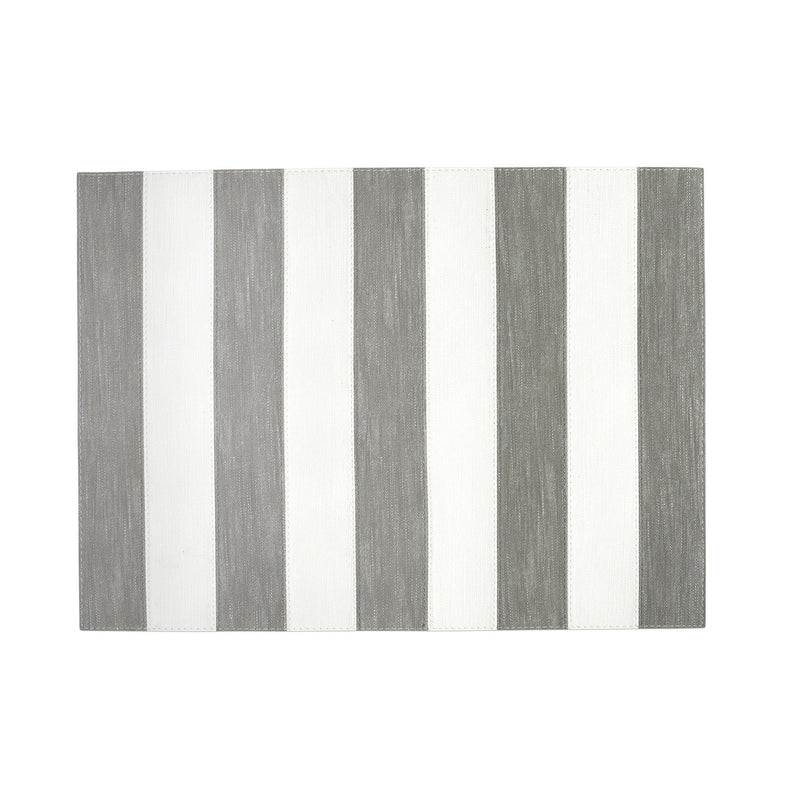 Reversible Placemats Gray/White Striped Rectangular Placemat