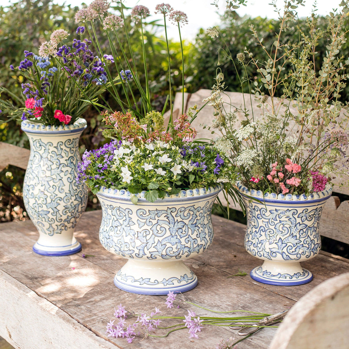 Scorrimento Blu Large Planter