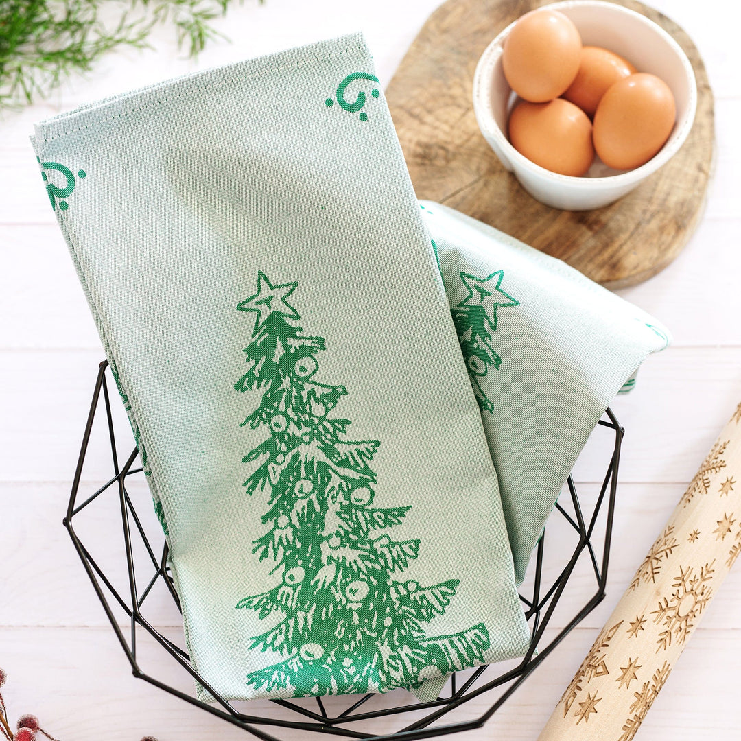 Strofinaccio Green Tree Dish Towels - Set of 2