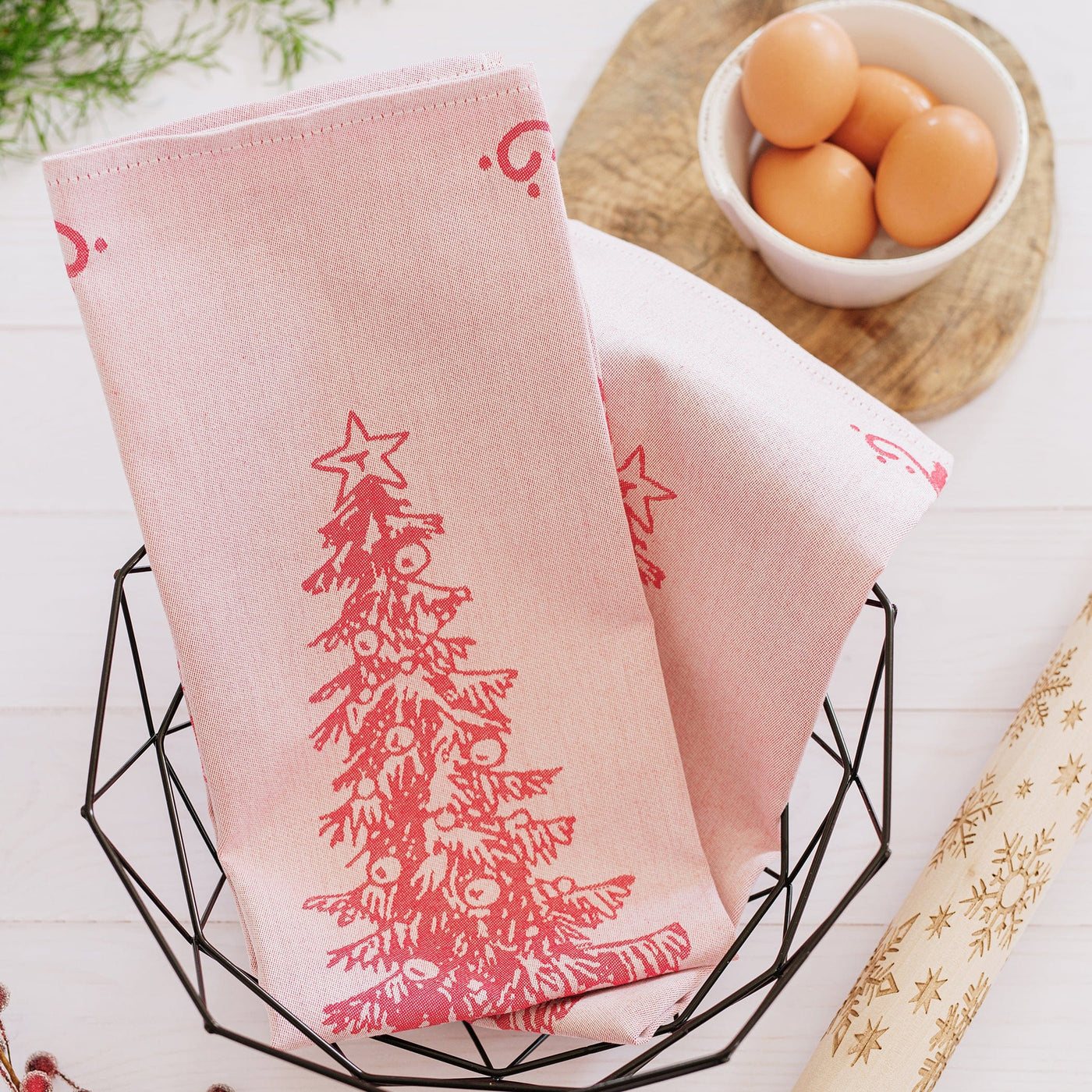 Strofinaccio Red Tree Dish Towels - Set of 2