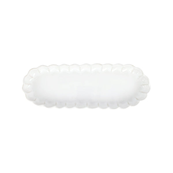 Incanto Stone White Ruffle Oval Tray