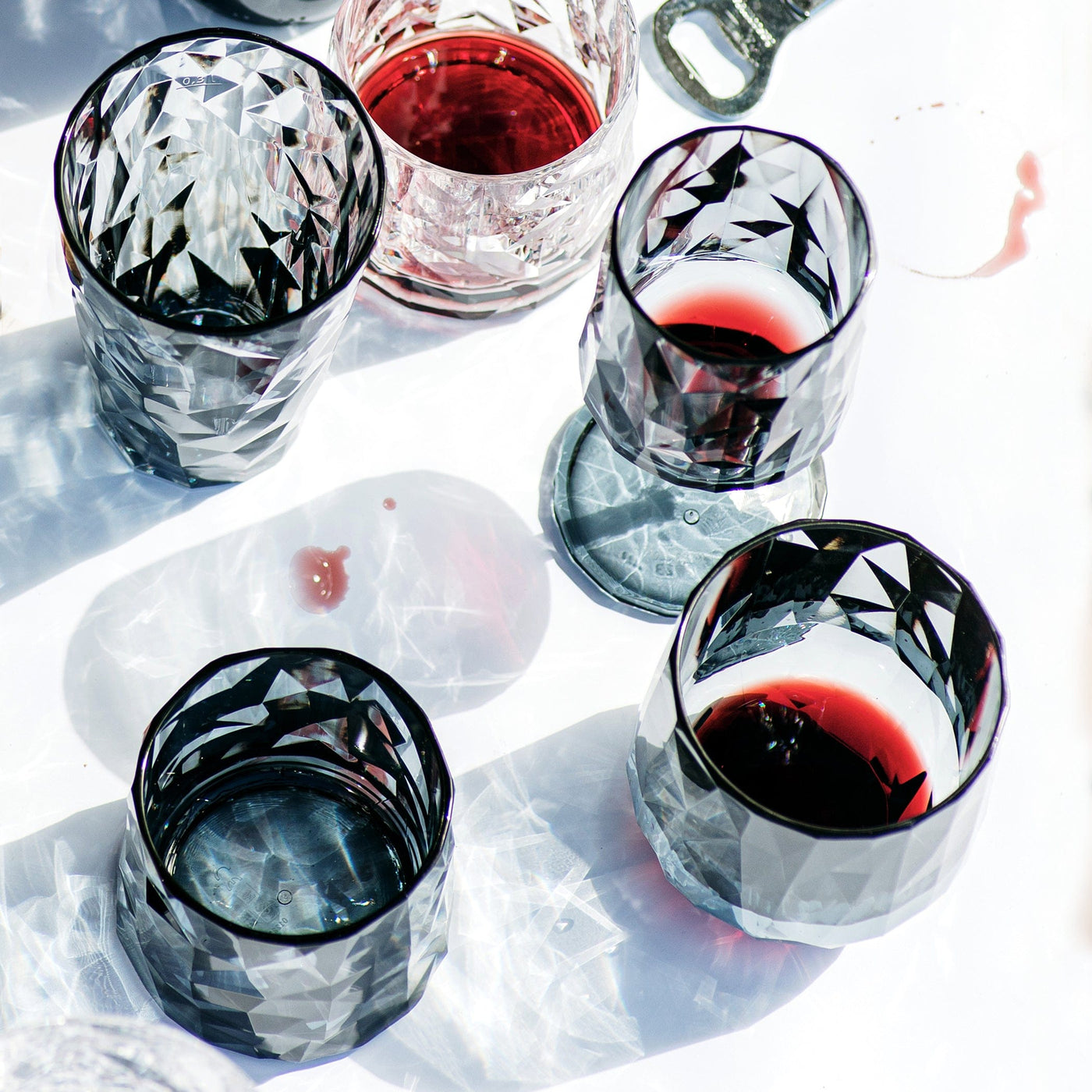 Superglass Polycarbonate Smoke Gray Stemless Wine Glass