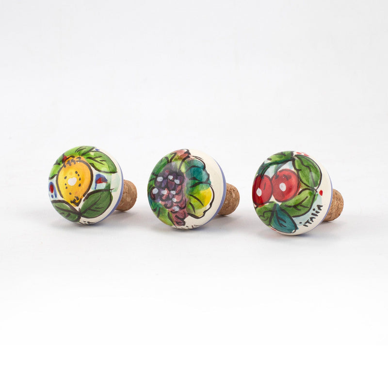Assorted Fruit Cork Stoppers - Set of 3