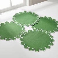Tessuti Round Placemats with White Stitching - Set of 4