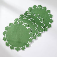 Tessuti Round Placemats with White Stitching - Set of 4