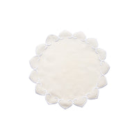 Tessuti Ivory Round Placemats with White Stitching - Set of 4