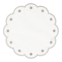 Tessuti White Round Placemats with Natural Dots - Set of 4