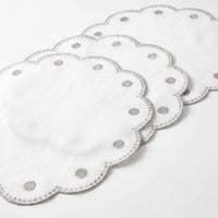 Tessuti White Round Placemats with Natural Dots - Set of 4