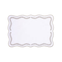 Tessuti White Rectangular Placemats with Natural Ivy - Set of 4