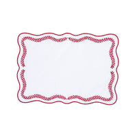 Tessuti White Rectangular Placemats with Red Ivy - Set of 4