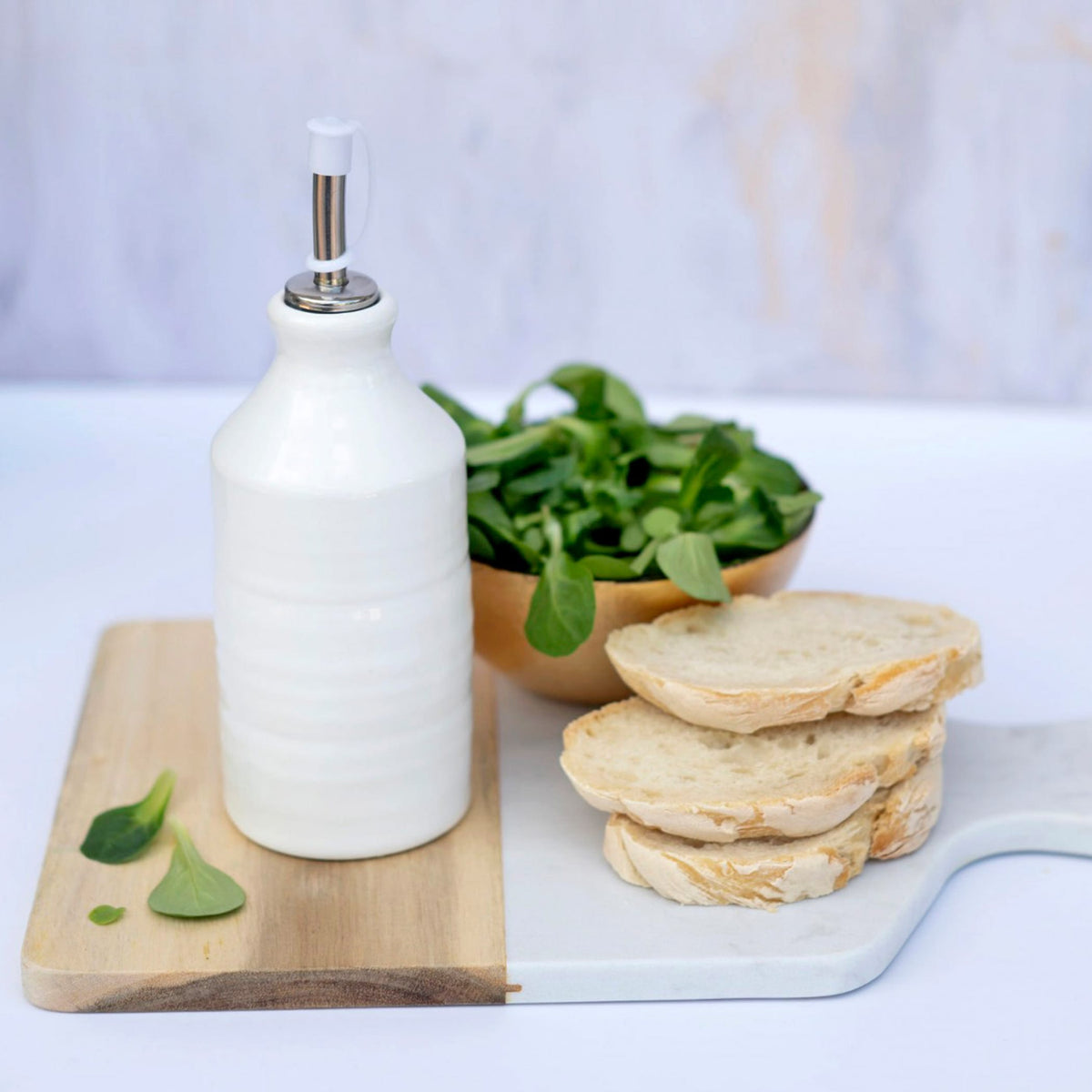 Aria White Olive Oil Bottle
