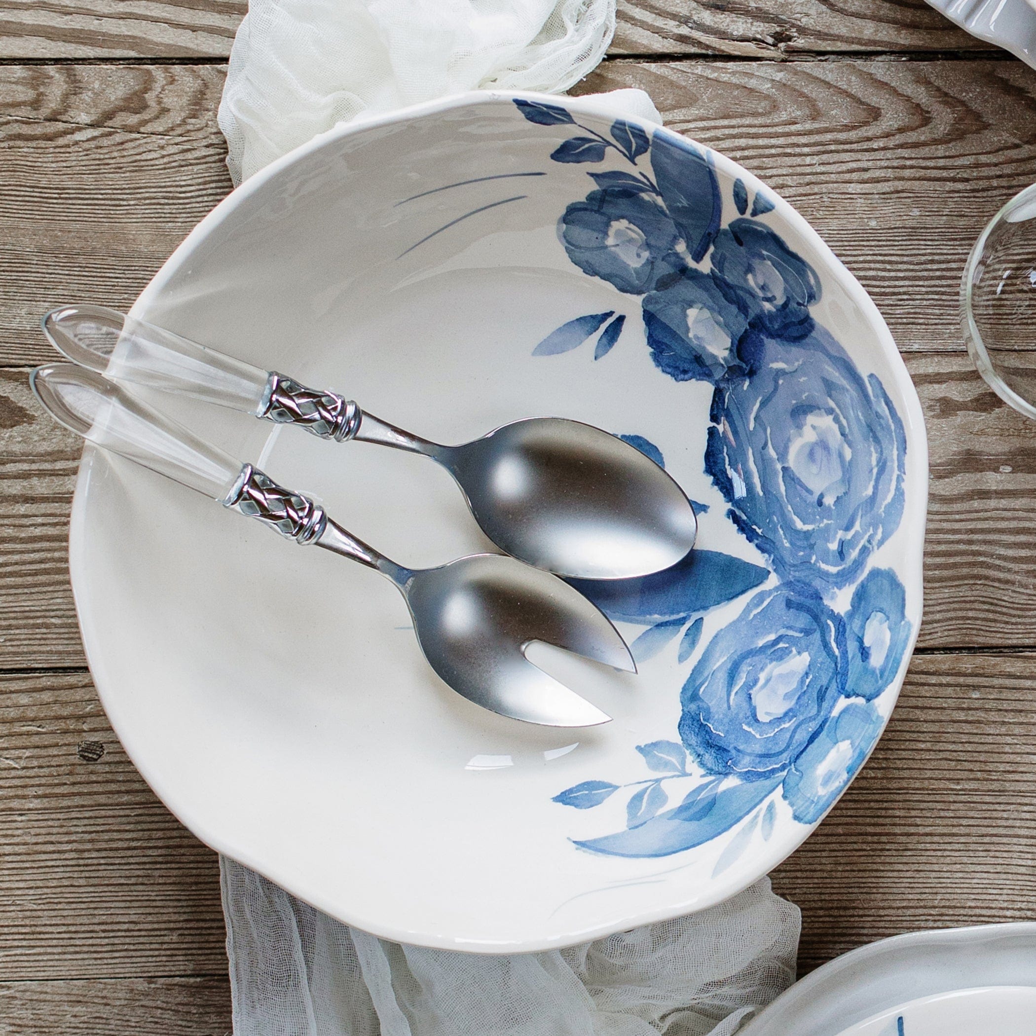 Blue Camellia Shallow Serving Bowl – VIETRI