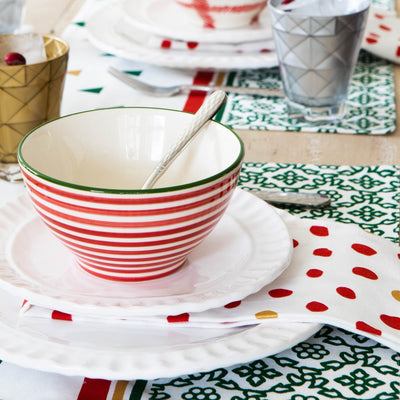 Bohemian Linens Dot Red/Gold Reversible Placemats - Set of 4