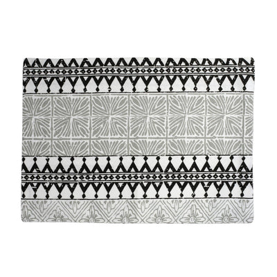 Bohemian Linens Gray/Black Reversible Placemats - Set of 4