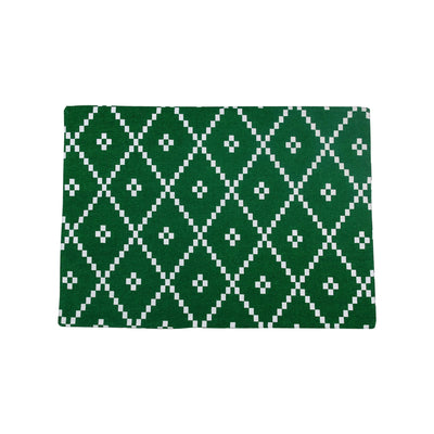 Bohemian Linens Holiday Green Reversible Placemats - Set of 4