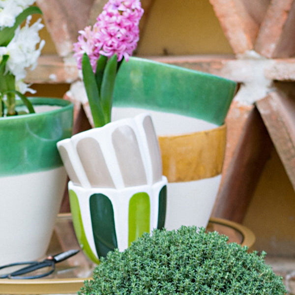 Viva Garden Green Reactive Medium Cachepot