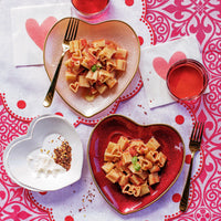 Baroque Glass Red Heart Plate