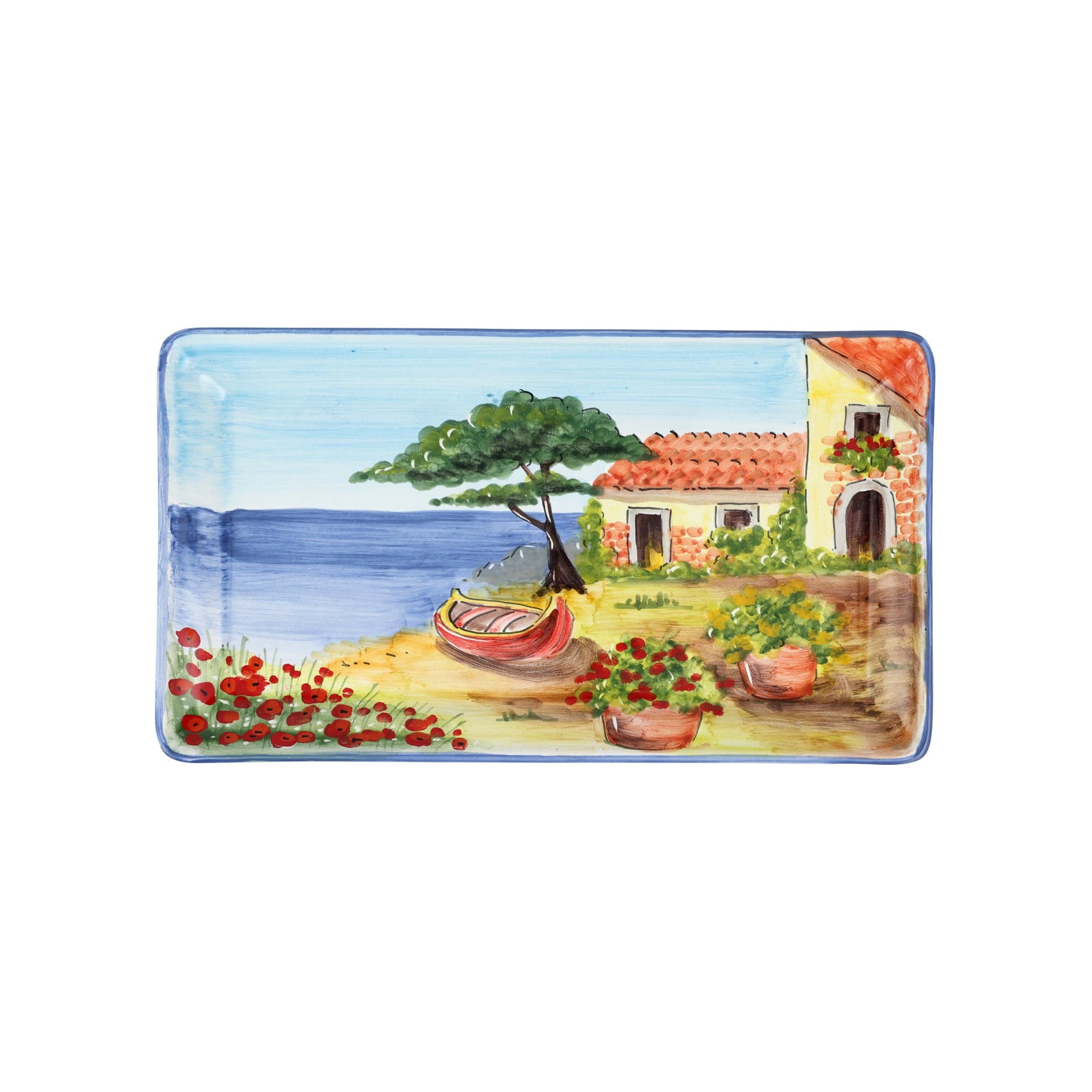 Landscape Wall Plates Rectangular Platter with Boat – VIETRI