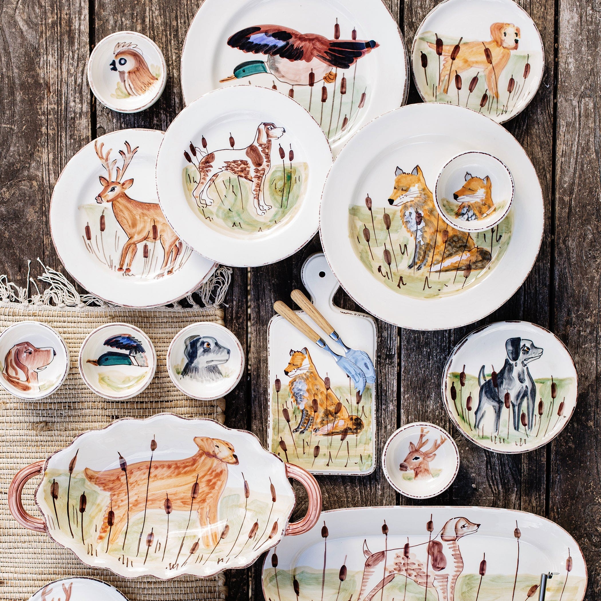 Wildlife Hunting Dog Handled Oval Bowl – VIETRI