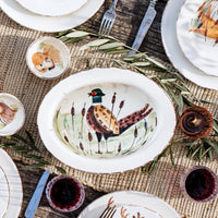 Wildlife Pheasant Small Rimmed Oval Bowl