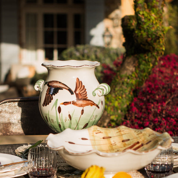 Wildlife Mallard Handled Cachepot