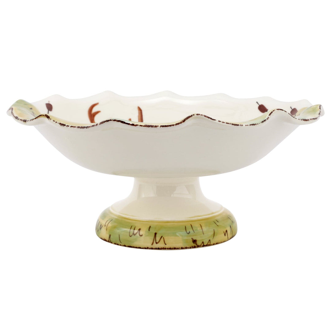 Wildlife Footed Deer Pedestal Fruit Bowl