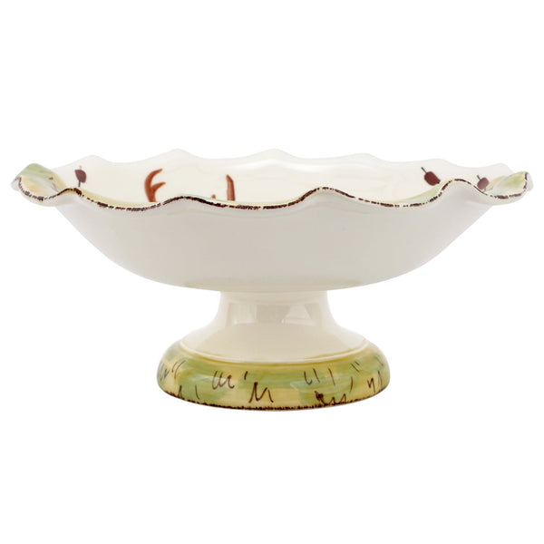 Wildlife Footed Deer Pedestal Fruit Bowl