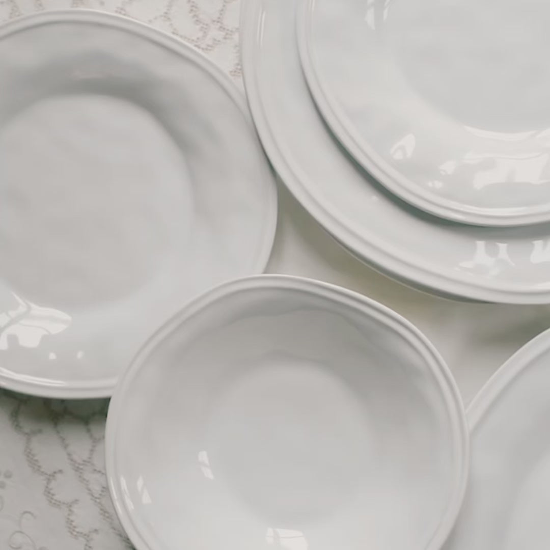 Aria White Oval Shallow Bowl
