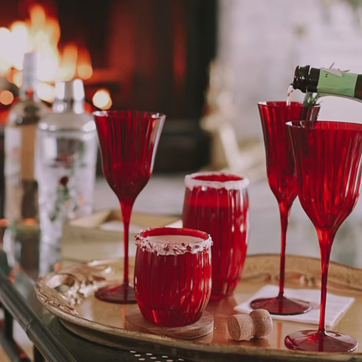 Natalia Red Champagne Glass