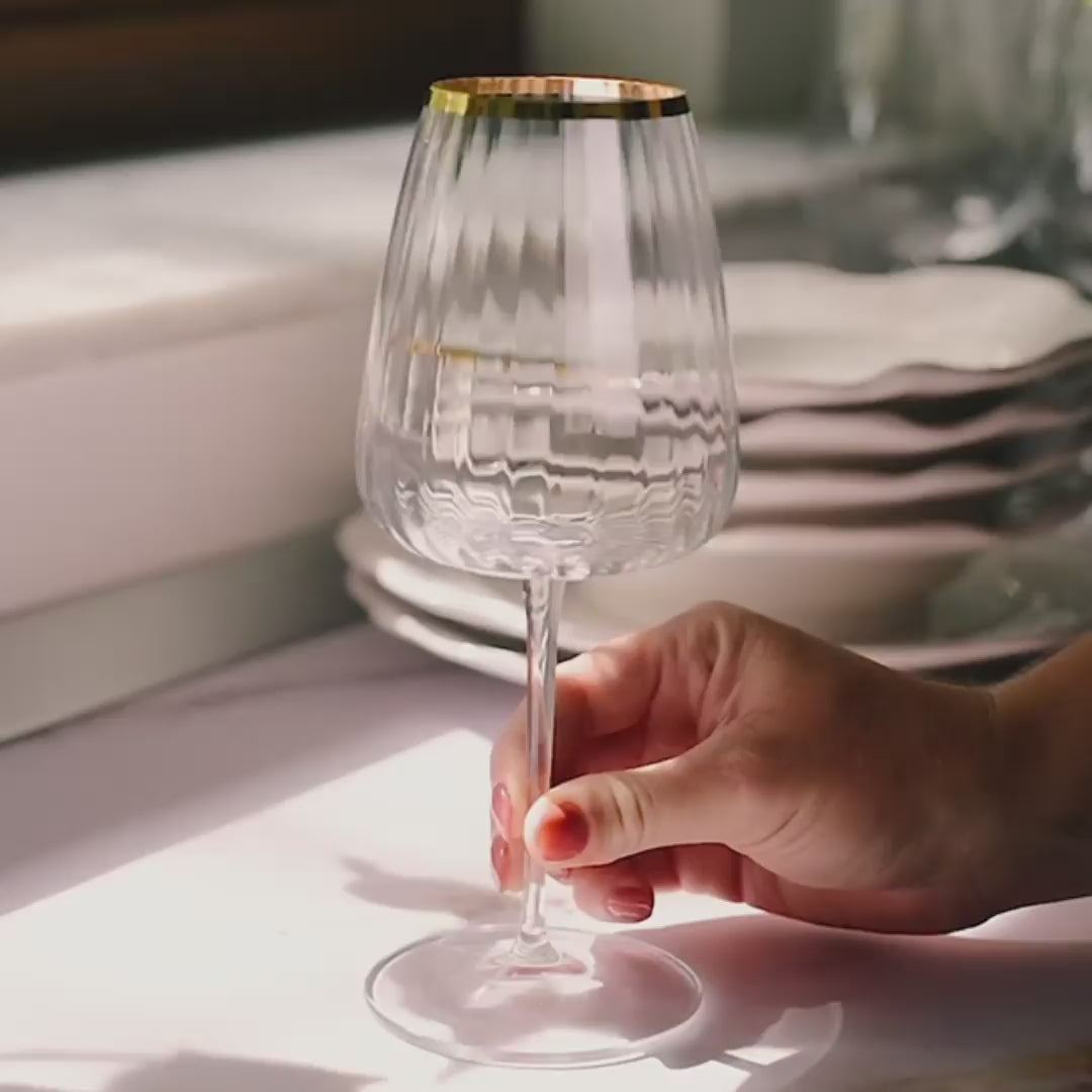 Francesca Gold Wine Glass