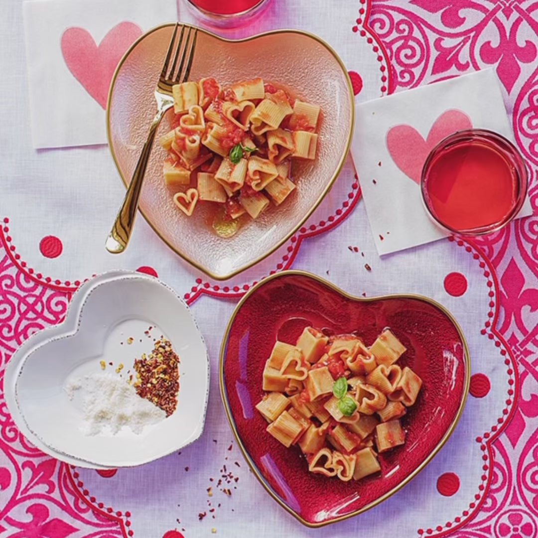 Baroque Glass Pink Heart Plate