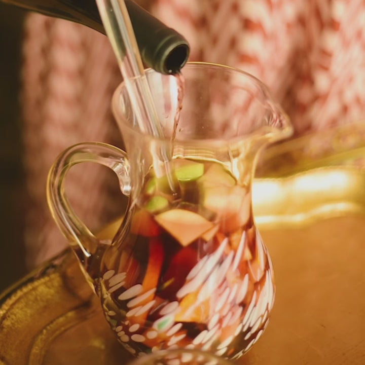 Chiara White Pitcher and Stirrer Set