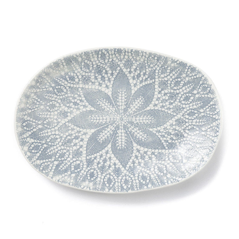 Lace Gray Small Oval Platter