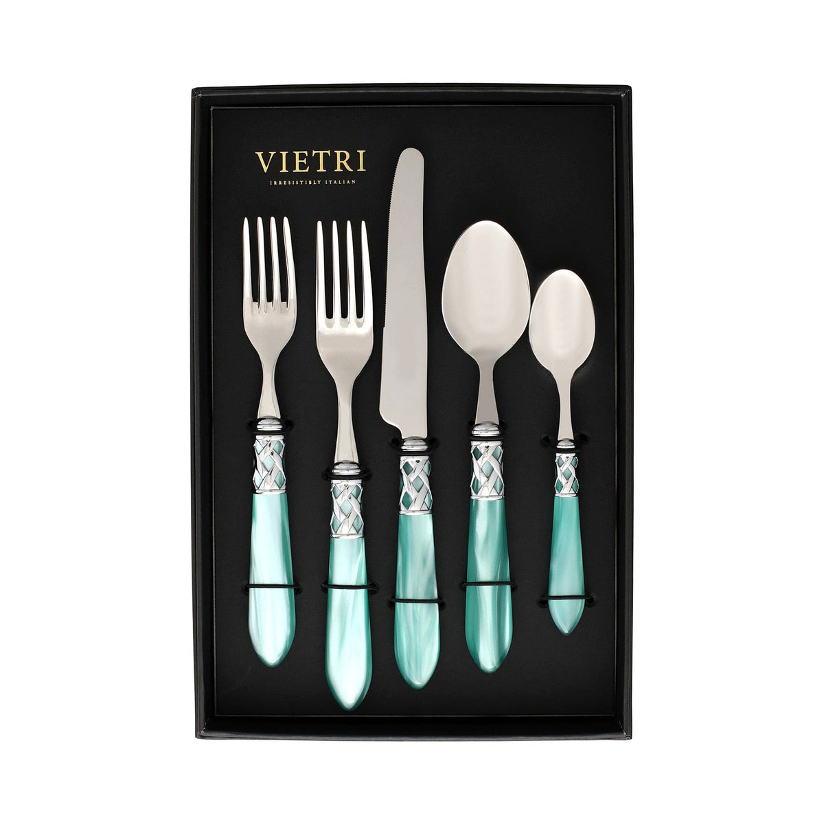 Aladdin Brilliant Aqua Five-Piece Place Setting - Set of 4