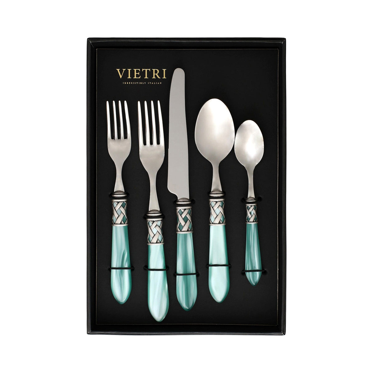 Aladdin Antique Aqua Five-Piece Place Setting - Set of 4